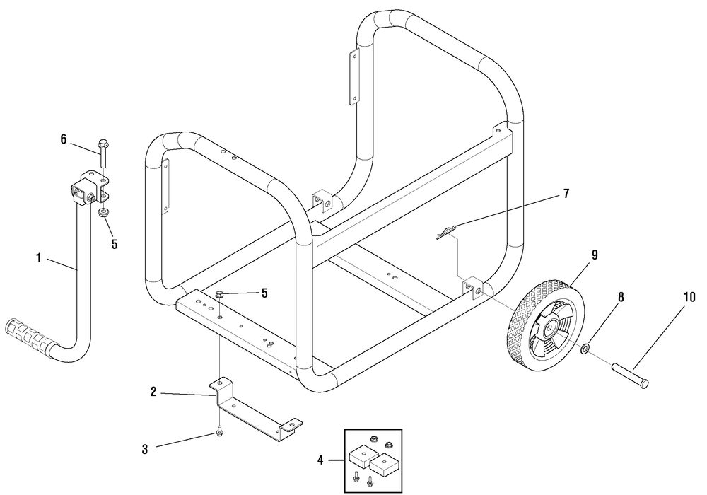 Wheel Kit (80017980) Diagram and Parts List for 030743-03  Briggs and Stratton Generator